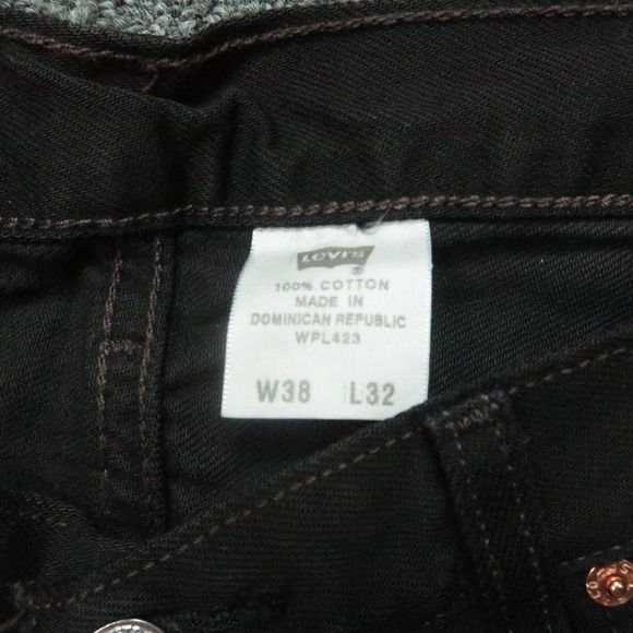 VINTAGE Levis Jeans Mens 38x32 Black 501 Preshrunk Button Fly 5 Pocket Y2K NWT - Picture 4 of 14